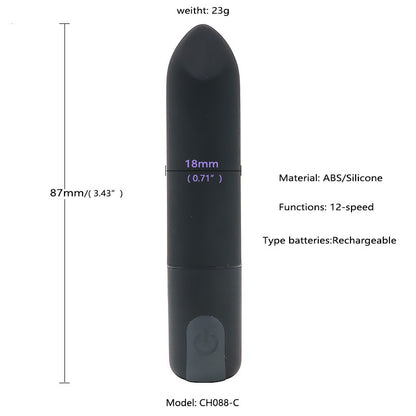 Bullet Vibrator with Angled Tip for Precision Clitoral Stimulation, Rechargeable Lipstick Nipple G-spot Stimulator Sex Toys