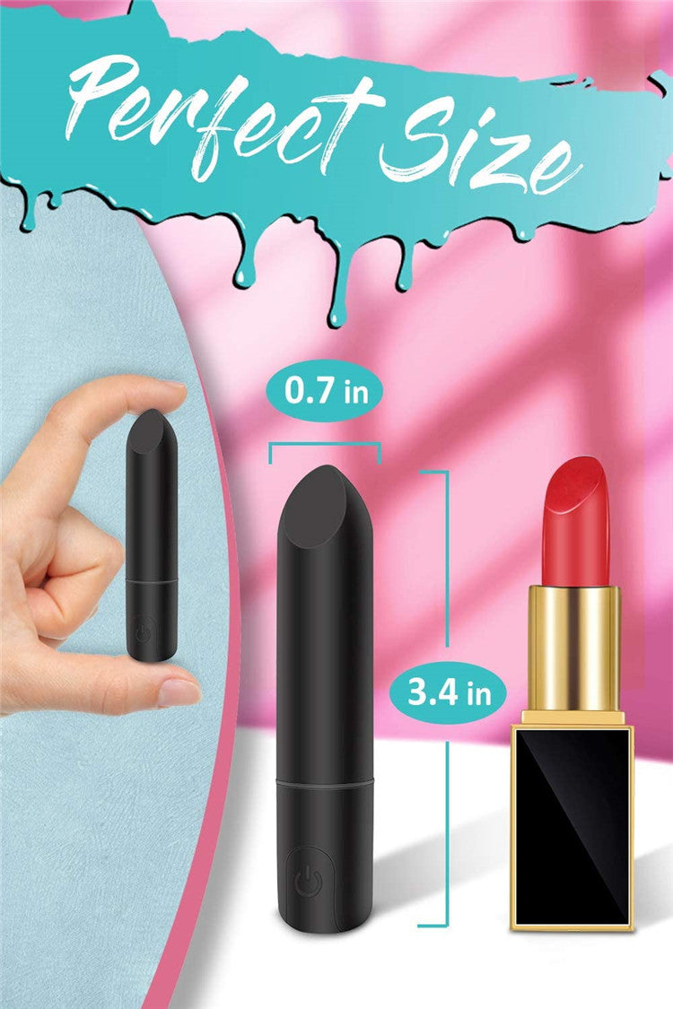 Bullet Vibrator with Angled Tip for Precision Clitoral Stimulation, Rechargeable Lipstick Nipple G-spot Stimulator Sex Toys