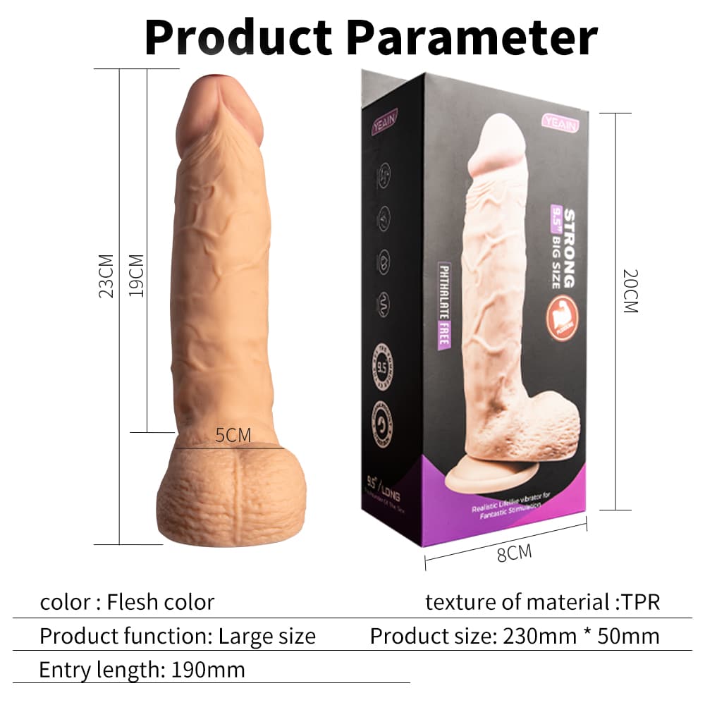 Super Realistic Flesh Colour Flexible Dildo With Scrotum