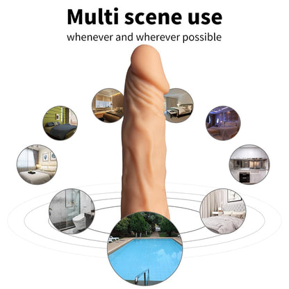 Super Realistic Flesh Colour Flexible Dildo With Scrotum